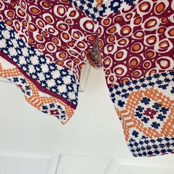 VELZERA tunic dress size XL red blue yellow beach coverup fringe - Picture 5 of 9